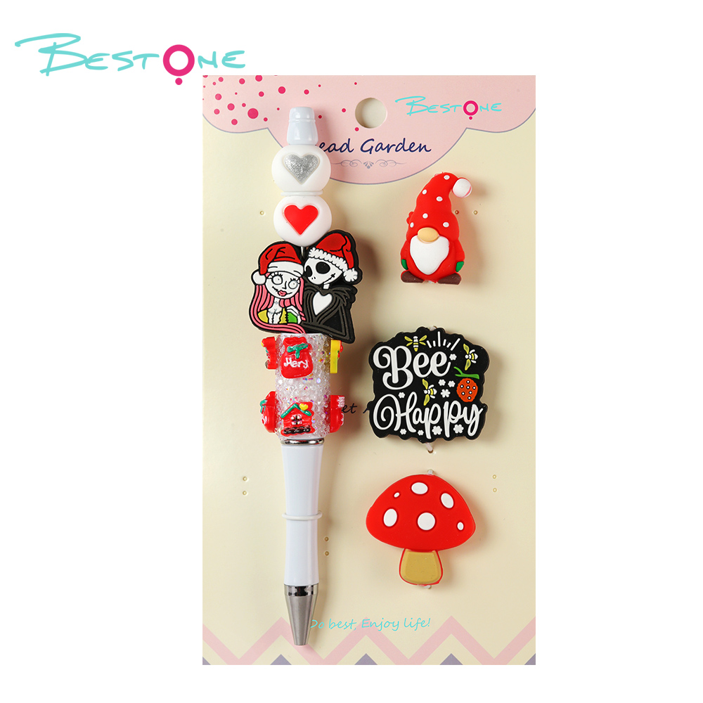 DIY Beaded Pen Kit – Book & Santa Series – Silicone & Acrylic Beads