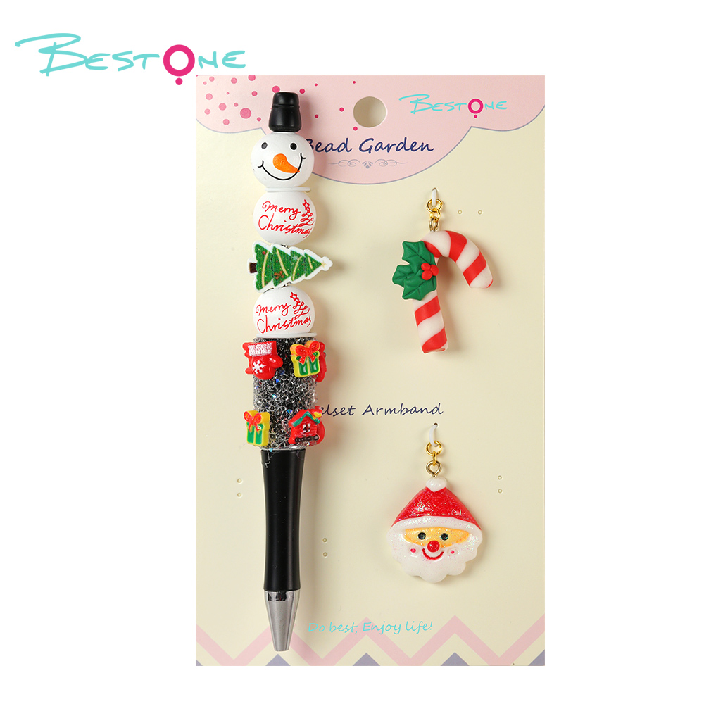 DIY Beaded Pen Kit – Book & Santa Series – Silicone & Acrylic Beads