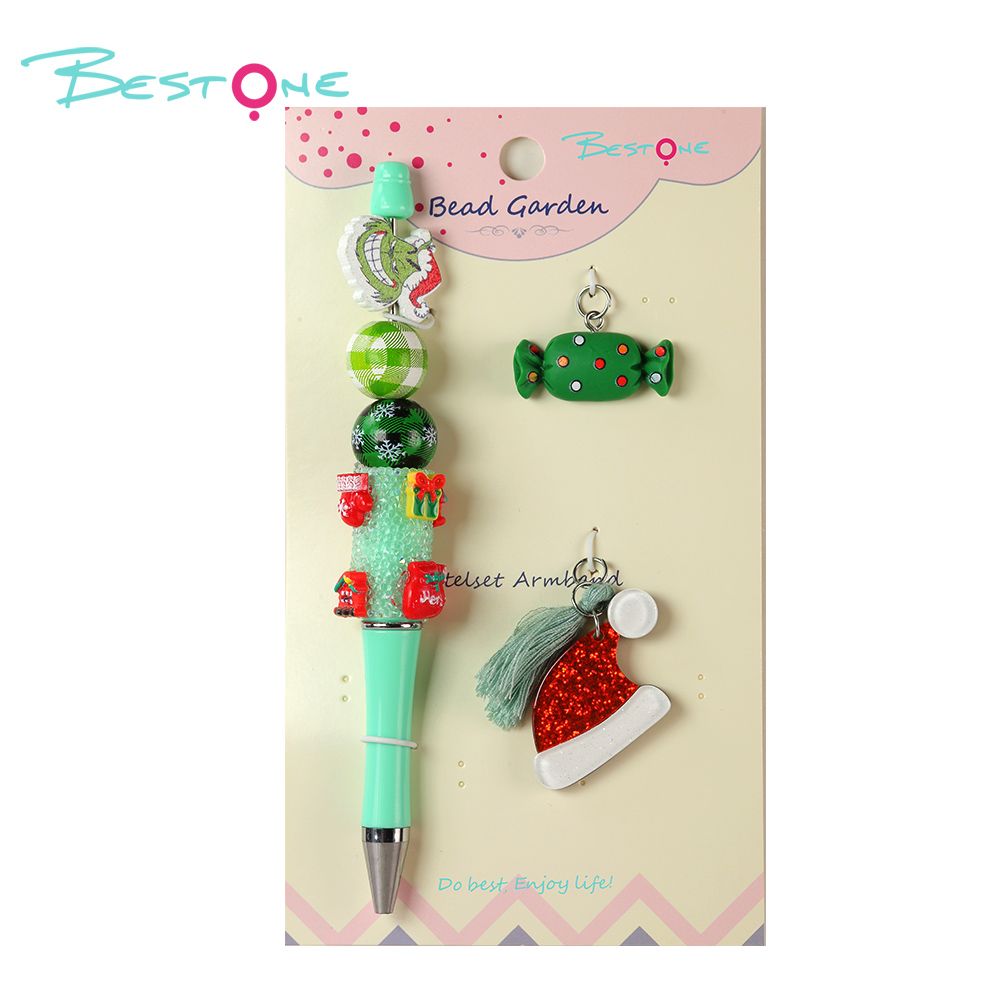 DIY Beaded Pen Kit – Book & Santa Series – Silicone & Acrylic Beads