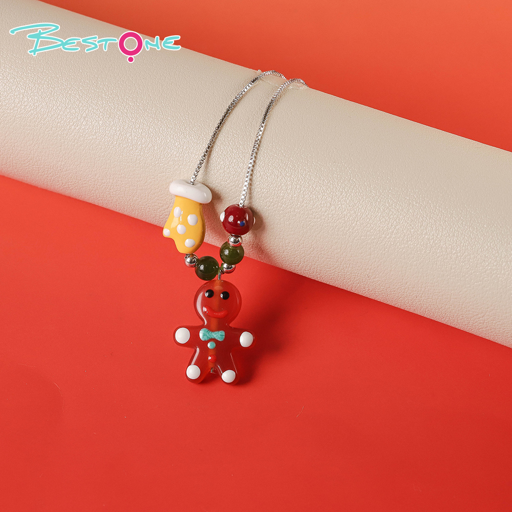 Christmas Charm Necklace Collection – 16″ Length – Mixed Bead + Hand-painted & Glass Pendants – OEM/ODM Available