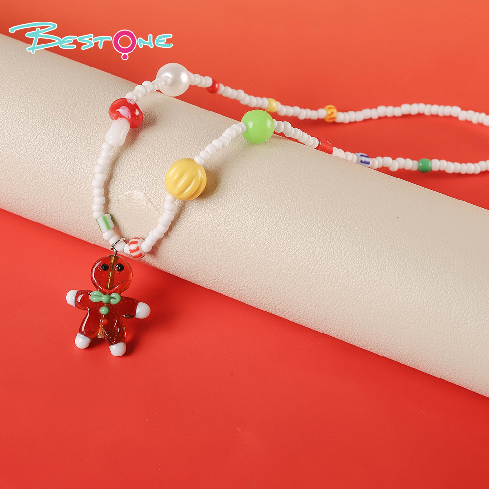 Christmas Charm Necklace Collection – 16″ Length – Mixed Bead + Hand-painted & Glass Pendants – OEM/ODM Available