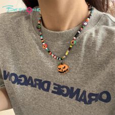 Halloween Beaded Necklaces & Bracelet – Colorful Resin Charms + Acrylic Skull Beads – 7g Lightweight – OEM Ready