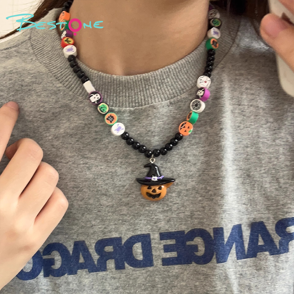 Halloween Beaded Necklaces & Bracelet – Colorful Resin Charms + Acrylic Skull Beads – 7g Lightweight – OEM Ready