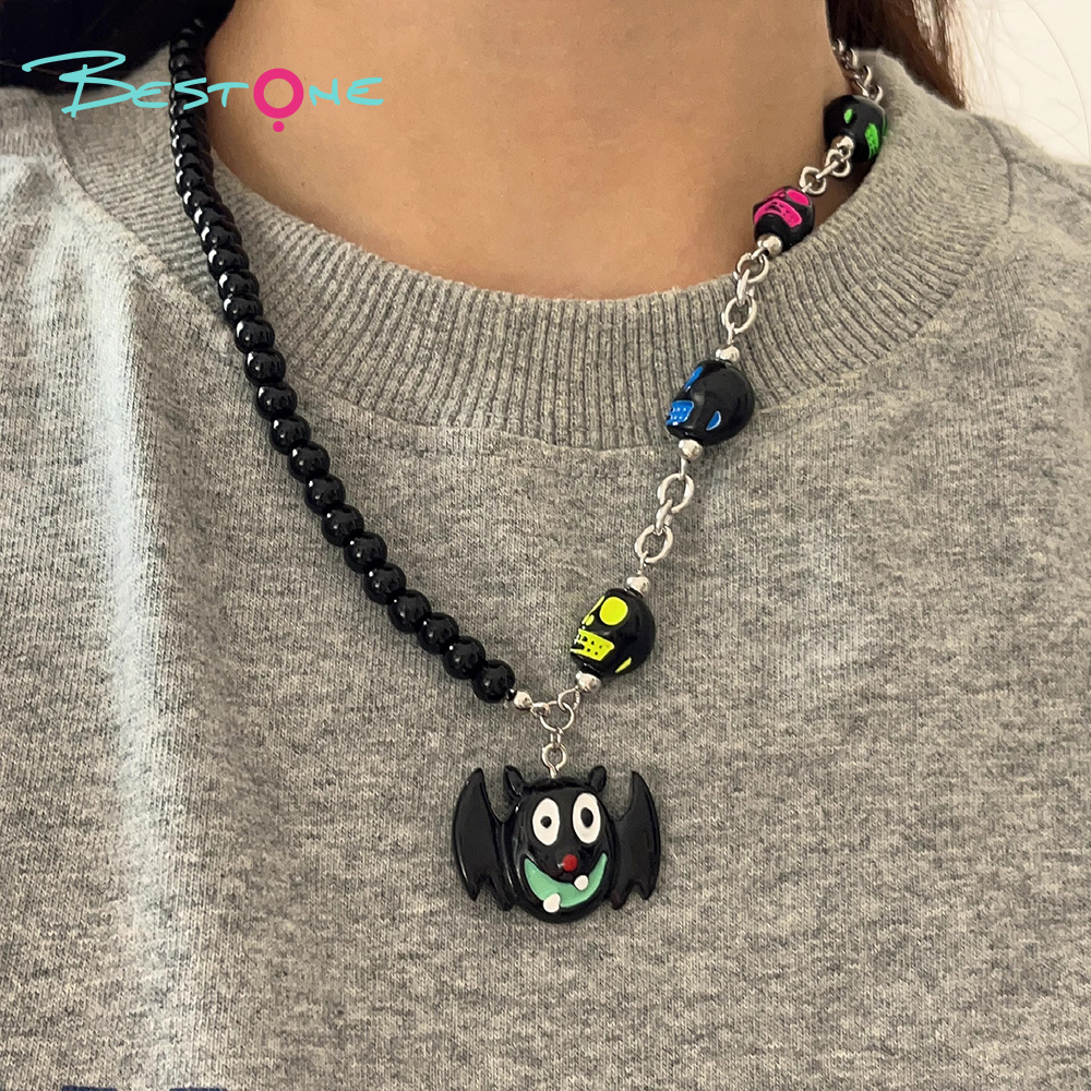Halloween Beaded Necklaces & Bracelet – Colorful Resin Charms + Acrylic Skull Beads – 7g Lightweight – OEM Ready