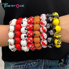 Halloween Wooden Bead Bracelets – Spooky Eye, Skull, Spider Designs – 16mm Beads – 19cm Elastic Fit Halloween Wooden Bead Bracelets – Spooky Eye, Skull, Spider Designs – 16mm Beads – 19cm Elastic Fit