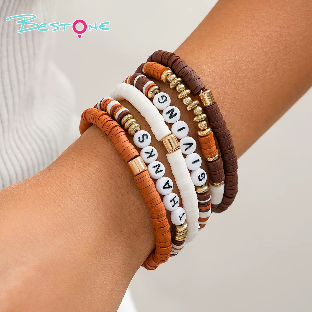 Thanksgiving Multi-Bracelet Stack Sets – 5 to 8 Pieces – Leaf, Word Bead, Sunflower & Peacock Charms – Autumn Color Series