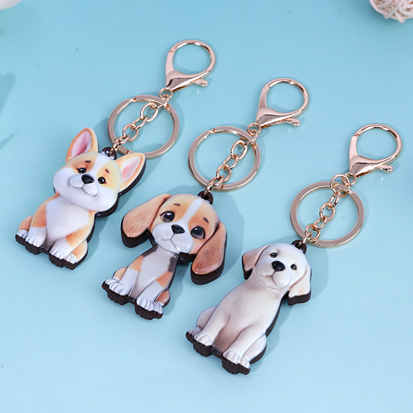 Vinyl Dog Breed Keychains – Cute Cartoon Style – 5.5~6.5cm