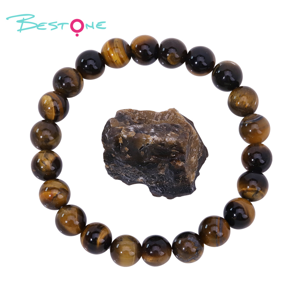 Crystal Bracelet and Raw Stone Gift Set – 8mm Gemstone Bead Bracelet with 25–35mm Natural Crystal