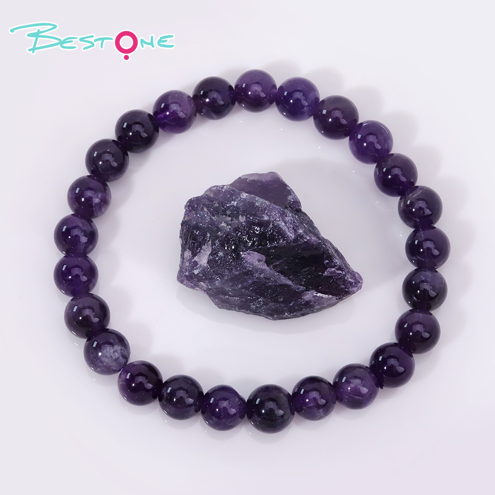 Crystal Bracelet and Raw Stone Gift Set – 8mm Gemstone Bead Bracelet with 25–35mm Natural Crystal