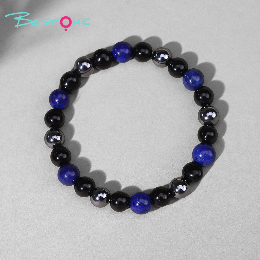 Mixed Beaded Bracelet with Natural Stone, Plastic & Iron Beads – 8mm Stretch Bracelet 18cm for Fashion Jewelry & Wholesale Gifts