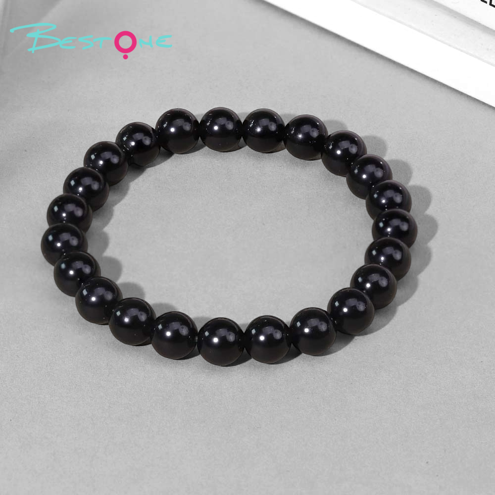 Beaded Bracelet Set with Natural Stone, Stainless Steel Spacer & Plastic Beads – 8mm Stretch Bracelets 18cm for Fashion Jewelry & Wholesale