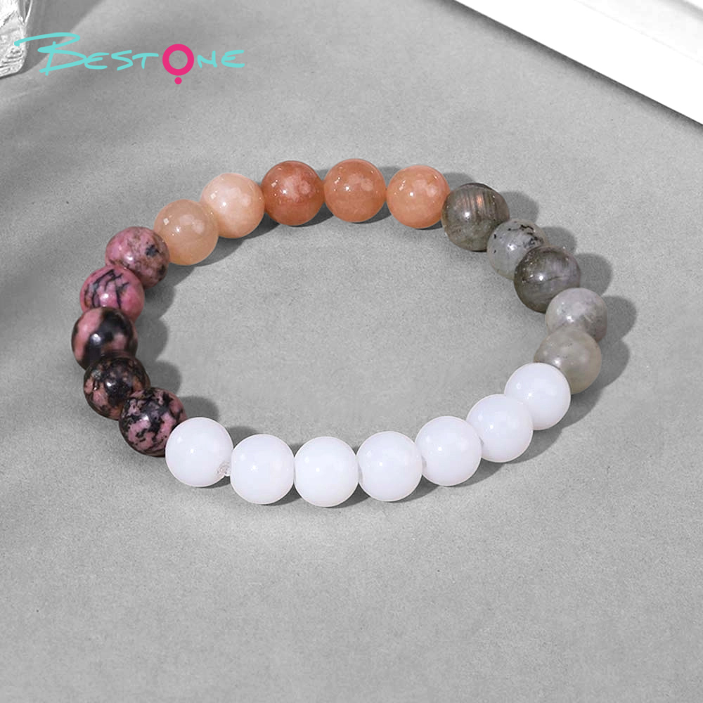Multi-Stone Beaded Bracelets 8mm – Jade, Garnet, Rose Quartz, Apatite, Citrine, Tiger Eye, Aventurine, Moonstone – Mixed Gemstone Healing Jewelry 18cm Stretch Wholesale