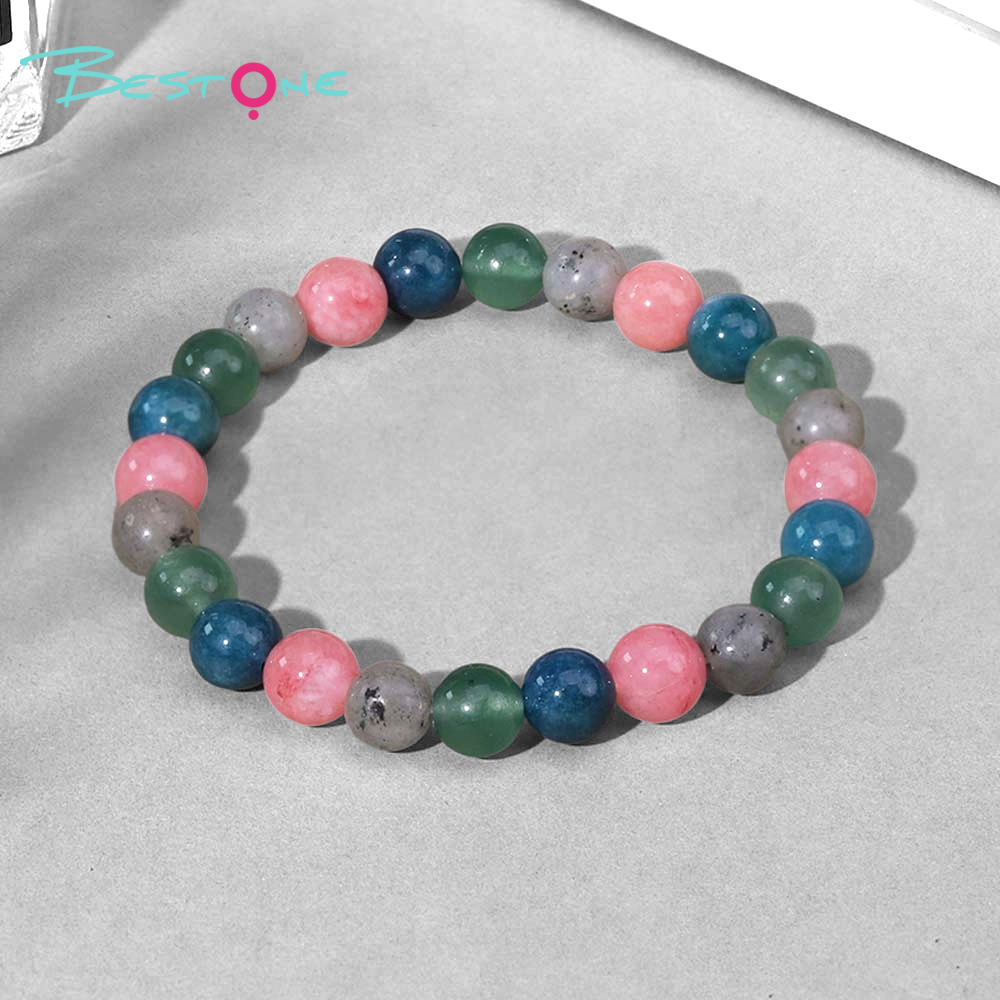 Multi-Stone Beaded Bracelets 8mm – Jade, Garnet, Rose Quartz, Apatite, Citrine, Tiger Eye, Aventurine, Moonstone – Mixed Gemstone Healing Jewelry 18cm Stretch Wholesale
