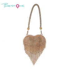 Rhinestone Heart Magnetic Alloy Handbag with Tassel – Mini Elegant Purse for Party & Gift (Gold / Silver) Rhinestone Heart Magnetic Alloy Handbag with Tassel – Mini Elegant Purse for Party & Gift (Gold / Silver)