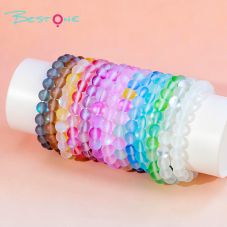 8mm Frosted Glass Beaded Bracelet – Shiny Round Beads in Multiple Colors – Fashion Jewelry Gift for Women 8mm Frosted Glass Beaded Bracelet – Shiny Round Beads in Multiple Colors – Fashion Jewelry Gift for Women
