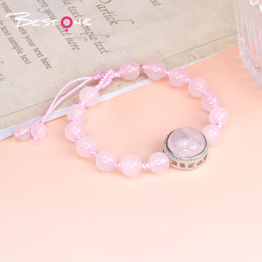 Natural Stone Bracelet with Lotus Base Pendant – 8mm Gemstone Beads & Woven Cord (Crystal, Amethyst, Obsidian, Aventurine, Tiger Eye) Natural Stone Bracelet with Lotus Base Pendant – 8mm Gemstone Beads & Woven Cord (Crystal, Amethyst, Obsidian, Aventurine, Tiger Eye)