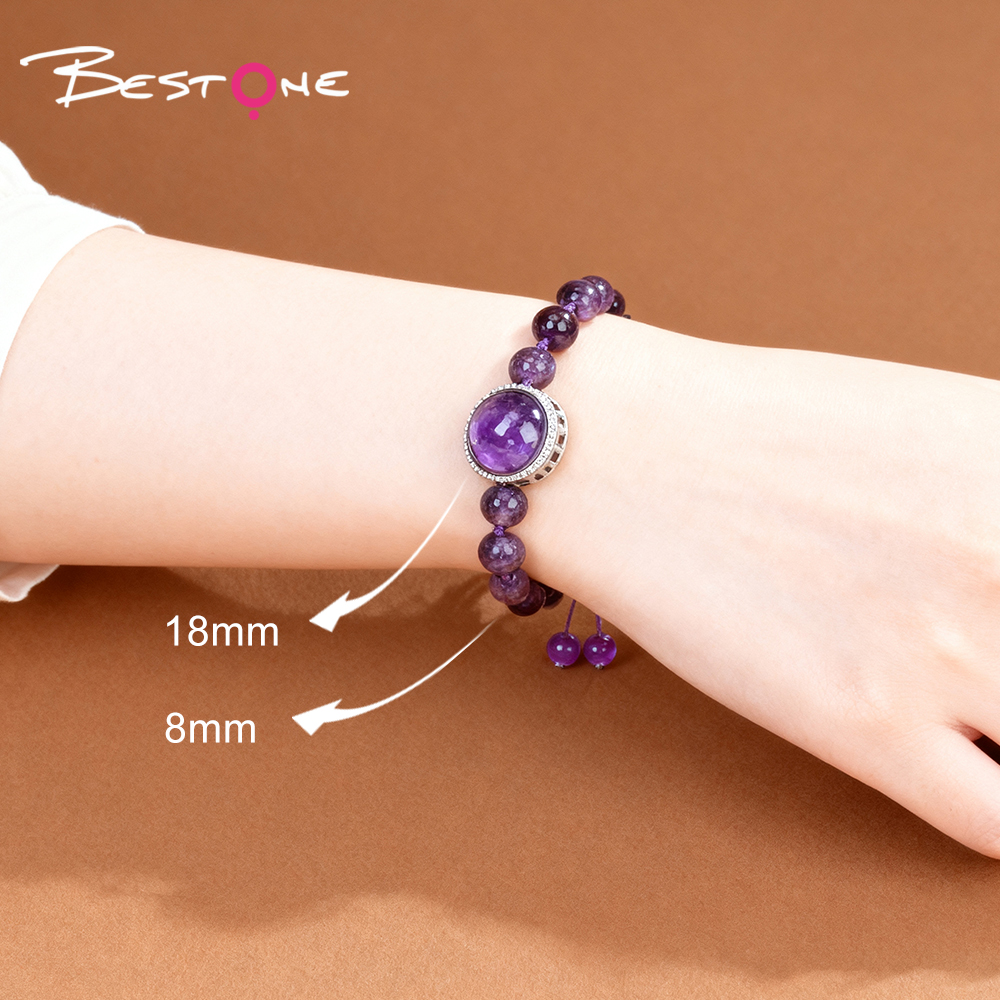 Natural Stone Bracelet with Lotus Base Pendant – 8mm Gemstone Beads & Woven Cord (Crystal, Amethyst, Obsidian, Aventurine, Tiger Eye) Natural Stone Bracelet with Lotus Base Pendant – 8mm Gemstone Beads & Woven Cord (Crystal, Amethyst, Obsidian, Aventurine, Tiger Eye)