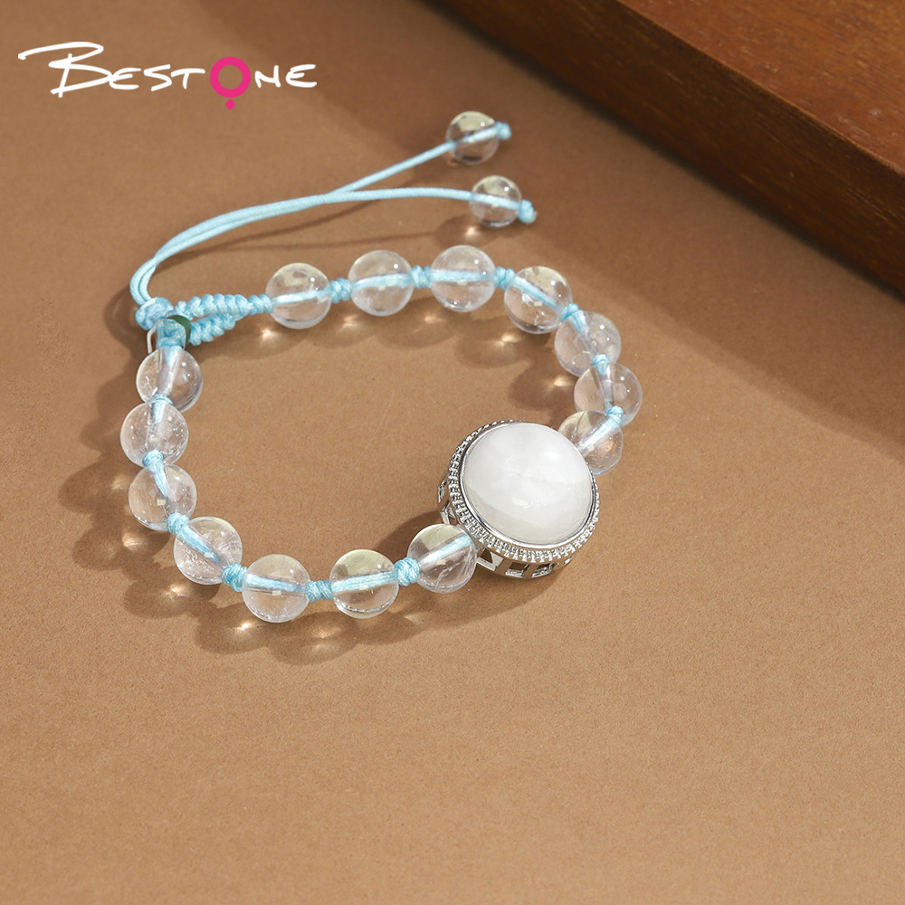 Natural Stone Bracelet with Lotus Base Pendant – 8mm Gemstone Beads & Woven Cord (Crystal, Amethyst, Obsidian, Aventurine, Tiger Eye) Natural Stone Bracelet with Lotus Base Pendant – 8mm Gemstone Beads & Woven Cord (Crystal, Amethyst, Obsidian, Aventurine, Tiger Eye)