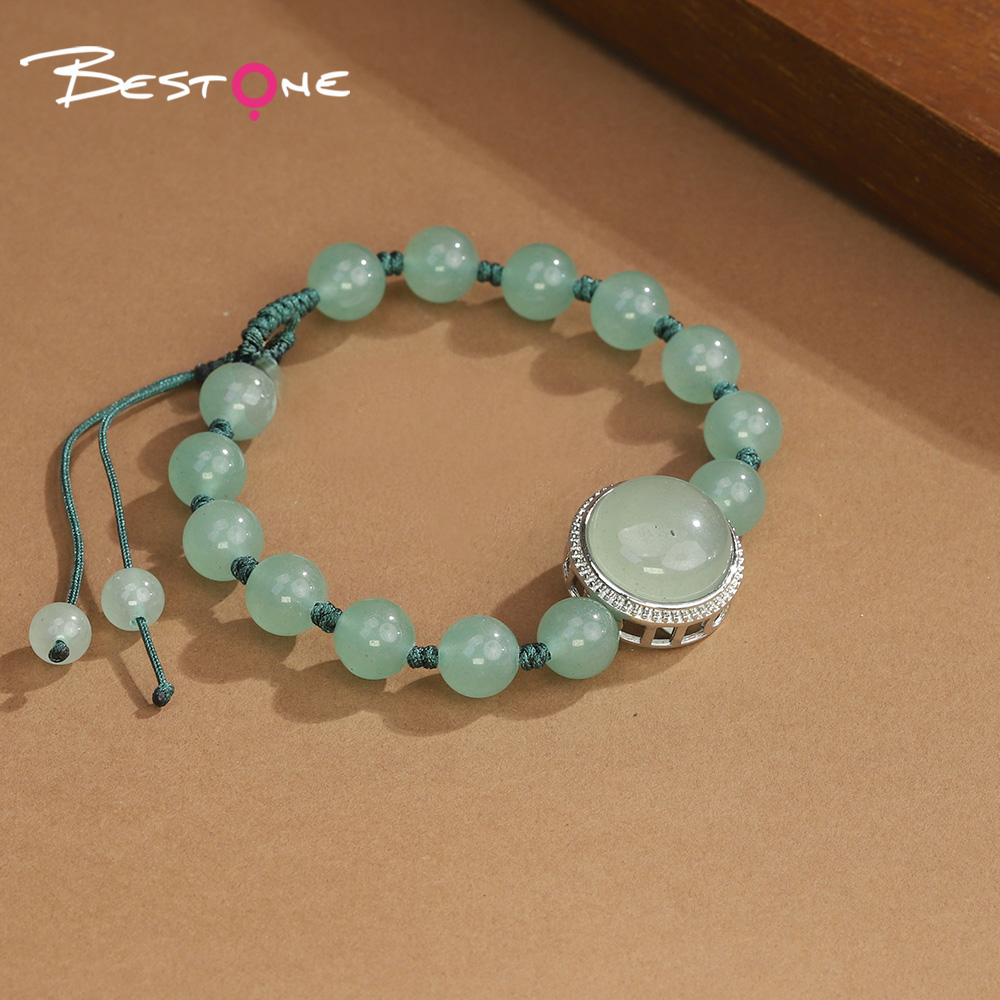 Natural Stone Bracelet with Lotus Base Pendant – 8mm Gemstone Beads & Woven Cord (Crystal, Amethyst, Obsidian, Aventurine, Tiger Eye) Natural Stone Bracelet with Lotus Base Pendant – 8mm Gemstone Beads & Woven Cord (Crystal, Amethyst, Obsidian, Aventurine, Tiger Eye)