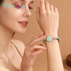 Tree of Life Double-Strand Natural Stone Bracelet – 7 Chakra Gemstone Beads with Adjustable Braided Cord (Aventurine, Rose Quartz, Amethyst, Turquoise, Obsidian, Tiger Eye)