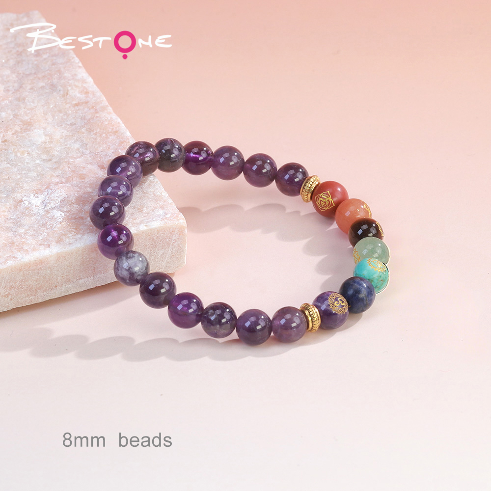 Engraved Natural Stone & Crystal Bead Bracelet – Amethyst, Blue Aventurine, 8mm Beads – Spiritual Jewelry Engraved Natural Stone & Crystal Bead Bracelet – Amethyst, Blue Aventurine, 8mm Beads – Spiritual Jewelry