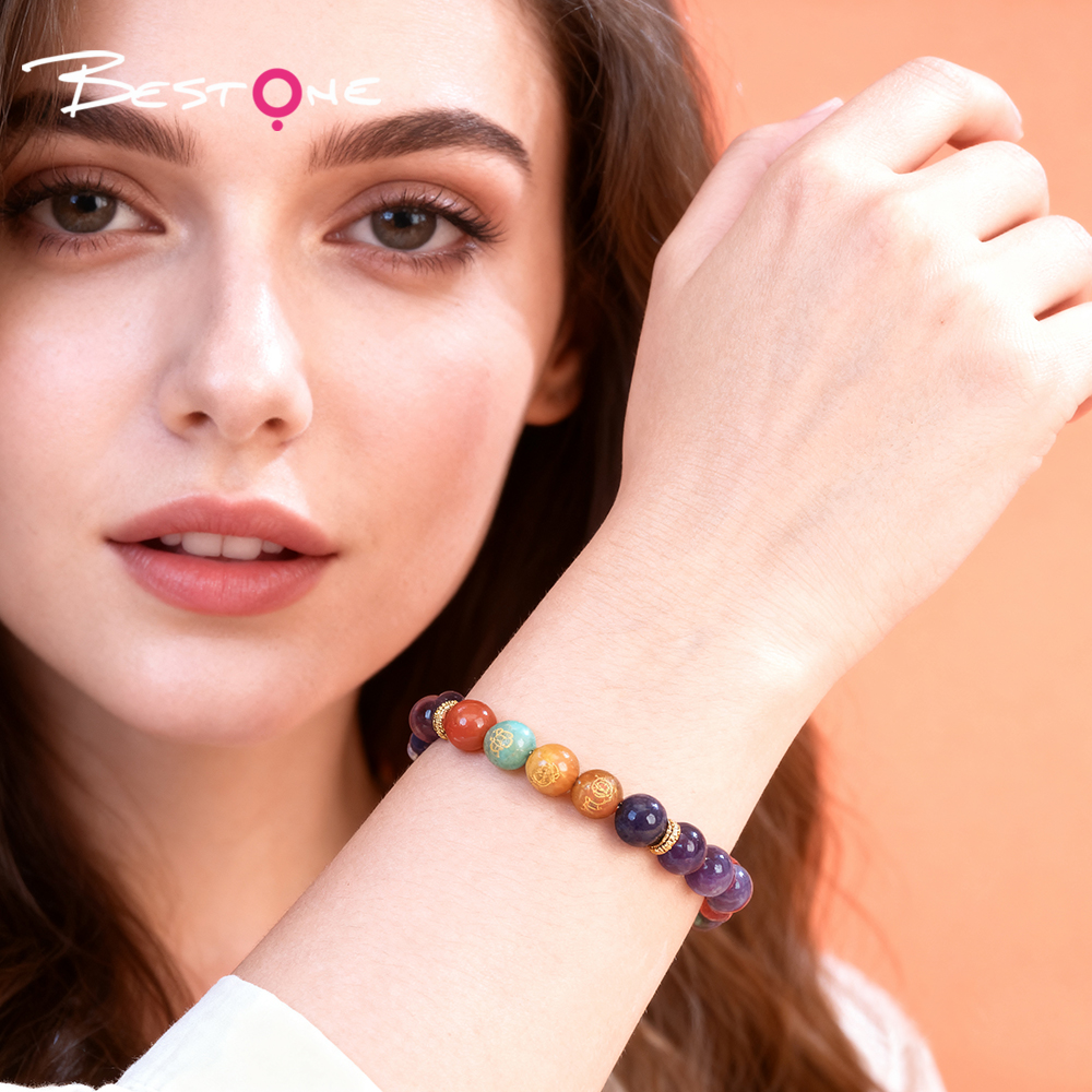 Engraved Natural Stone & Crystal Bead Bracelet – Amethyst, Blue Aventurine, 8mm Beads – Spiritual Jewelry Engraved Natural Stone & Crystal Bead Bracelet – Amethyst, Blue Aventurine, 8mm Beads – Spiritual Jewelry