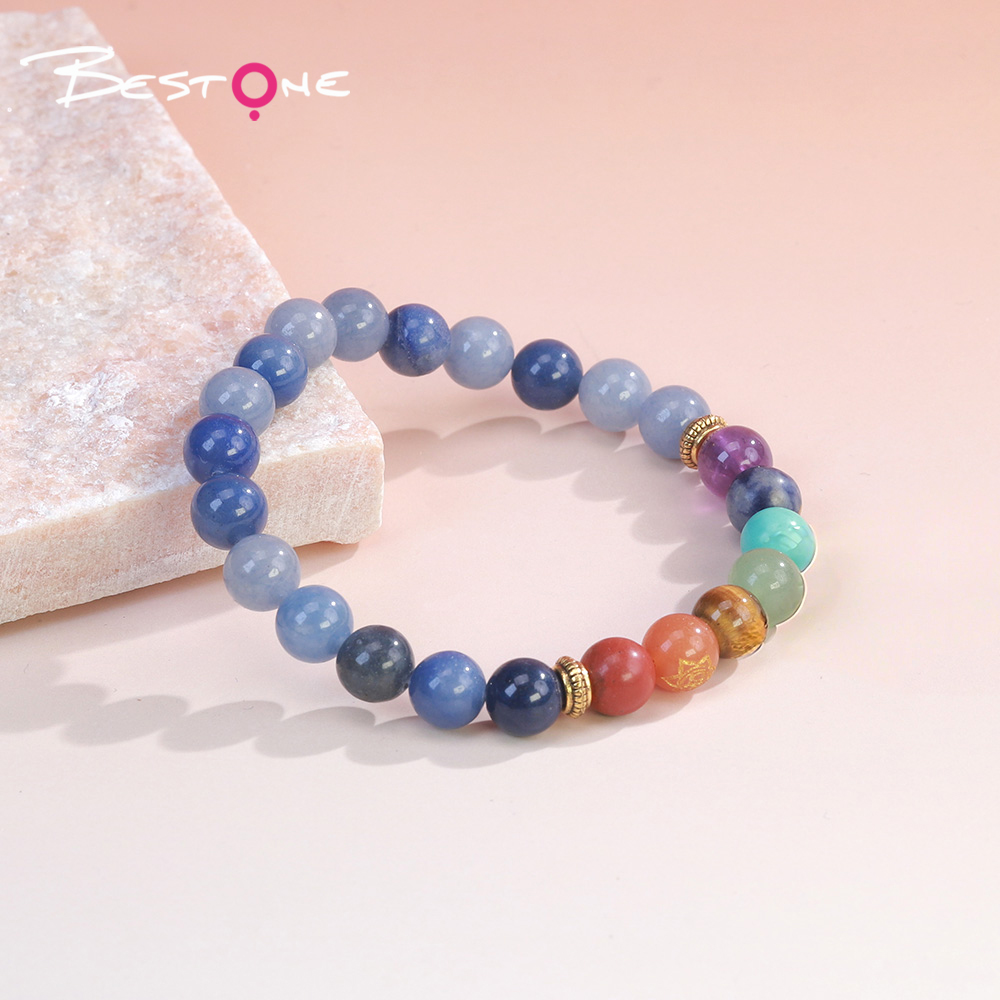 Engraved Natural Stone & Crystal Bead Bracelet – Amethyst, Blue Aventurine, 8mm Beads – Spiritual Jewelry Engraved Natural Stone & Crystal Bead Bracelet – Amethyst, Blue Aventurine, 8mm Beads – Spiritual Jewelry
