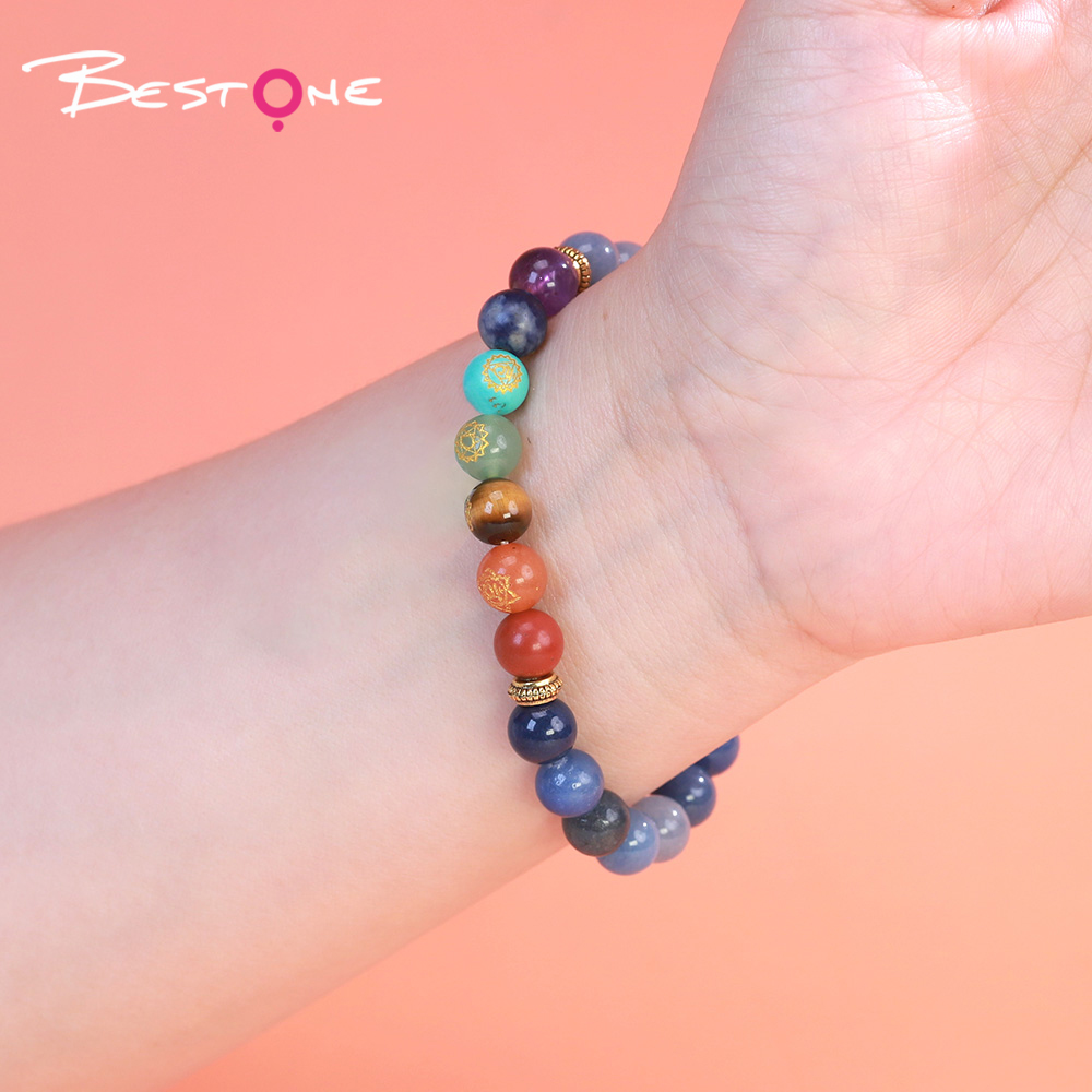 Engraved Natural Stone & Crystal Bead Bracelet – Amethyst, Blue Aventurine, 8mm Beads – Spiritual Jewelry Engraved Natural Stone & Crystal Bead Bracelet – Amethyst, Blue Aventurine, 8mm Beads – Spiritual Jewelry