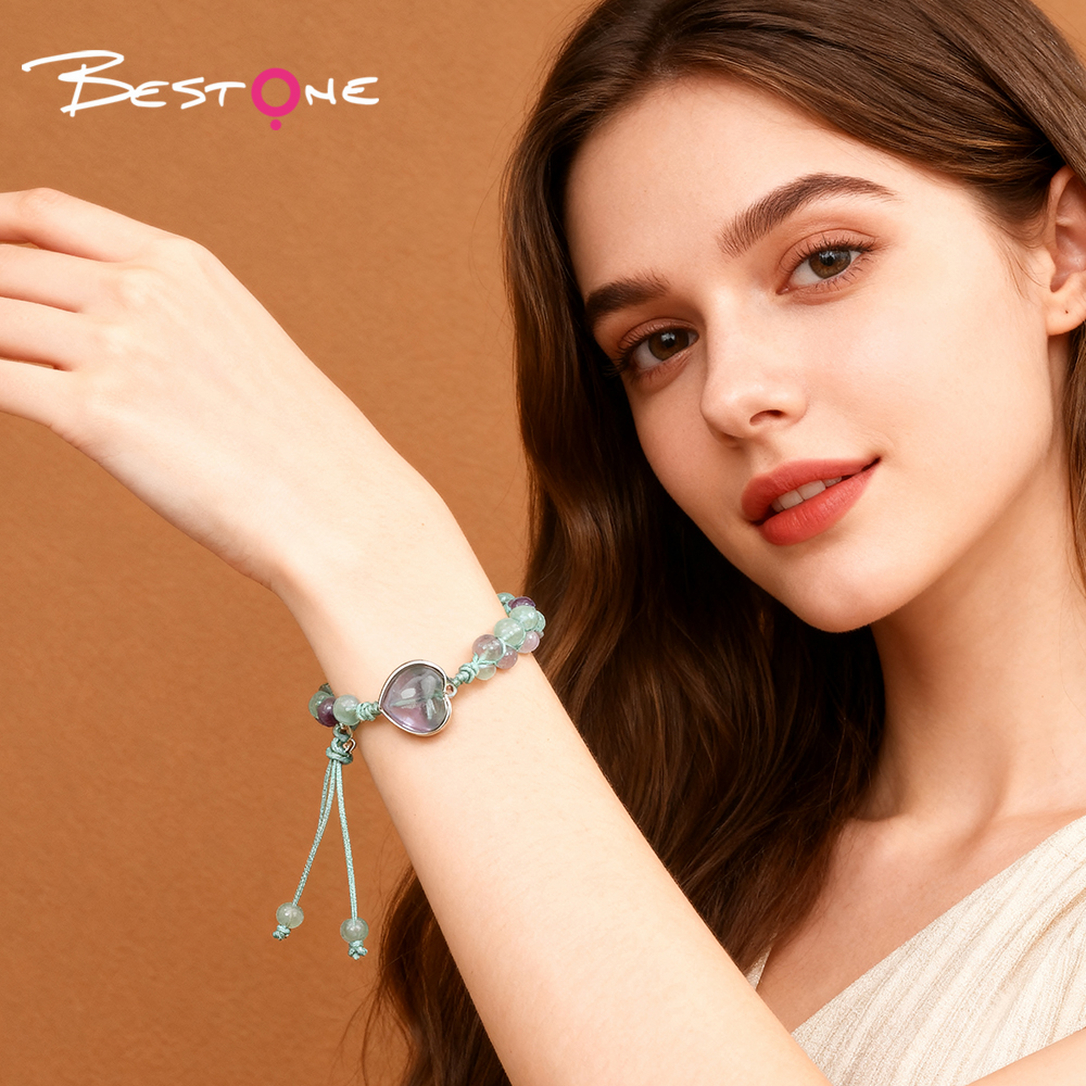 Double-Strand Natural Stone Bracelet with Heart Pendant – Tiger Eye, Rose Quartz, Purple Fluorite – 6mm Beads Double-Strand Natural Stone Bracelet with Heart Pendant – Tiger Eye, Rose Quartz, Purple Fluorite – 6mm Beads