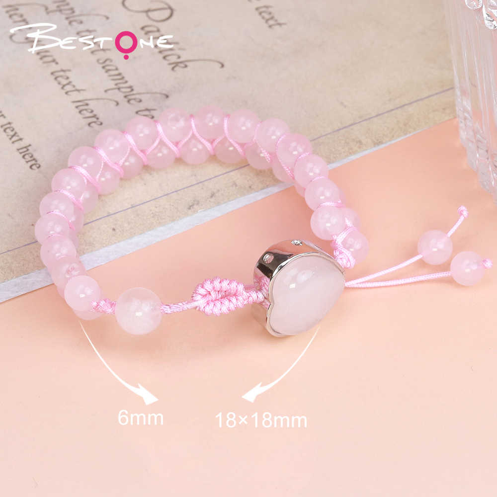 Double-Strand Natural Stone Bracelet with Heart Pendant – Tiger Eye, Rose Quartz, Purple Fluorite – 6mm Beads Double-Strand Natural Stone Bracelet with Heart Pendant – Tiger Eye, Rose Quartz, Purple Fluorite – 6mm Beads