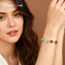 8mm Natural Stone Bead Bracelet with Metal Chain – Amethyst, Green Agate, Opal, Red Agate, Sparkling Stone, Strawberry Quartz, Multi-Color 8mm Natural Stone Bead Bracelet with Metal Chain – Amethyst, Green Agate, Opal, Red Agate, Sparkling Stone, Strawberry Quartz, Multi-Color