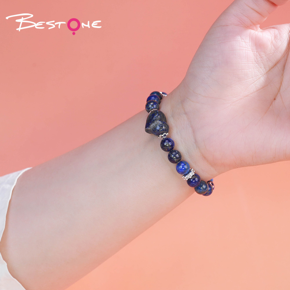 8mm Natural Stone Bead Bracelet with Gear Rhinestone Spacer & Heart Pendant – Lapis, Amethyst, Clear Quartz, Strawberry Quartz, Aventurine, Tiger Eye, Gold Obsidian, Rose Quartz 8mm Natural Stone Bead Bracelet with Gear Rhinestone Spacer & Heart Pendant – Lapis, Amethyst, Clear Quartz, Strawberry Quartz, Aventurine, Tiger Eye, Gold Obsidian, Rose Quartz