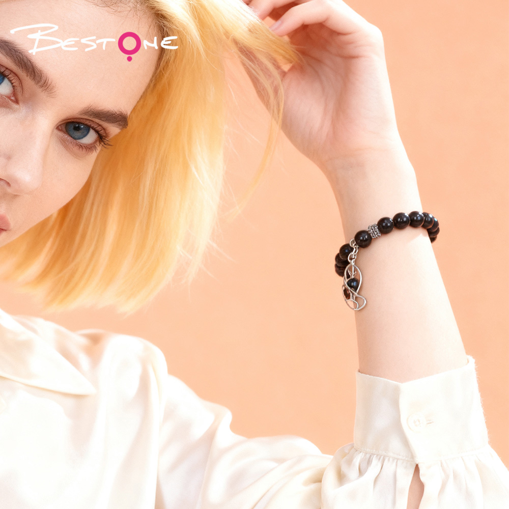 8mm Natural Stone & Crystal Bead Bracelet with Hollow Moon Pendant – Rose Quartz, Green Aventurine, Black Agate, Tiger Eye 8mm Natural Stone & Crystal Bead Bracelet with Hollow Moon Pendant – Rose Quartz, Green Aventurine, Black Agate, Tiger Eye