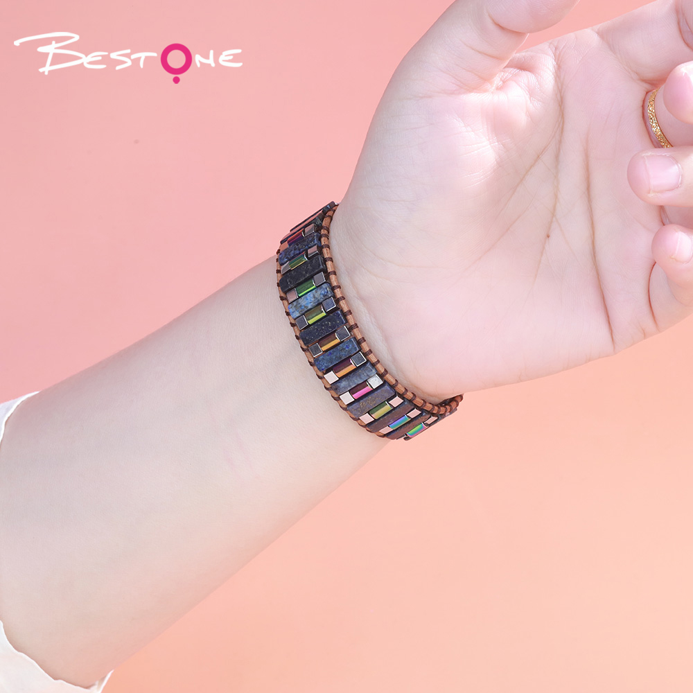 Natural Stone Bar Bead Bracelet with Rainbow Iron Beads & Alloy Tree of Life Charm – Tiger Eye, Picture Stone, White Turquoise, Aventurine, Lapis, Flower Green Stone Natural Stone Bar Bead Bracelet with Rainbow Iron Beads & Alloy Tree of Life Charm – Tiger Eye, Picture Stone, White Turquoise, Aventurine, Lapis, Flower Green Stone