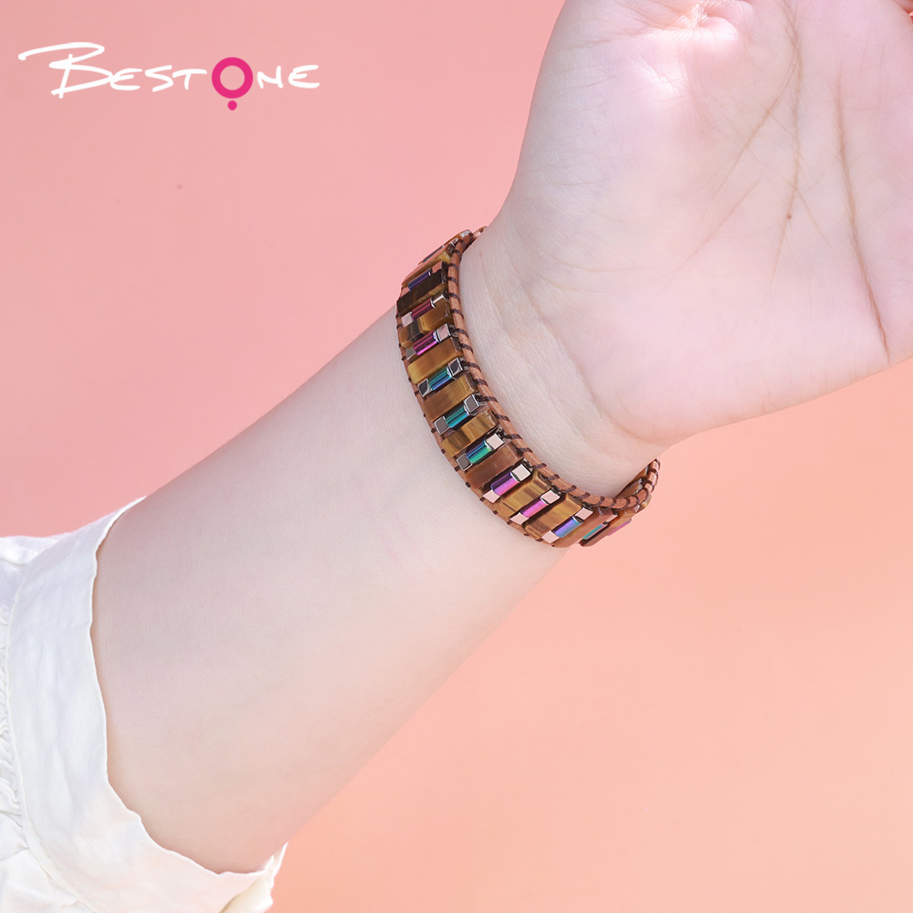 Natural Stone Bar Bead Bracelet with Rainbow Iron Beads & Alloy Tree of Life Charm – Tiger Eye, Picture Stone, White Turquoise, Aventurine, Lapis, Flower Green Stone Natural Stone Bar Bead Bracelet with Rainbow Iron Beads & Alloy Tree of Life Charm – Tiger Eye, Picture Stone, White Turquoise, Aventurine, Lapis, Flower Green Stone