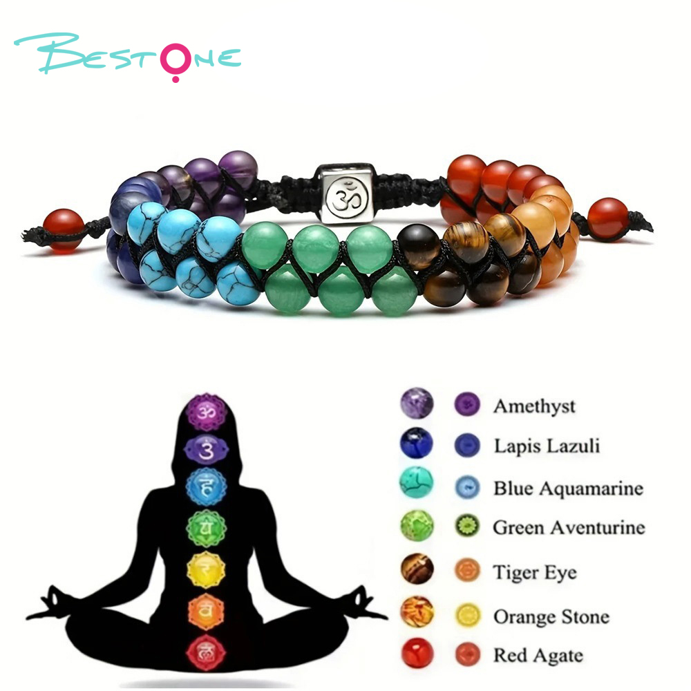 Multicolor Natural Stone Bracelet – Healing Crystal & Energy Gemstone Yoga Jewelry
