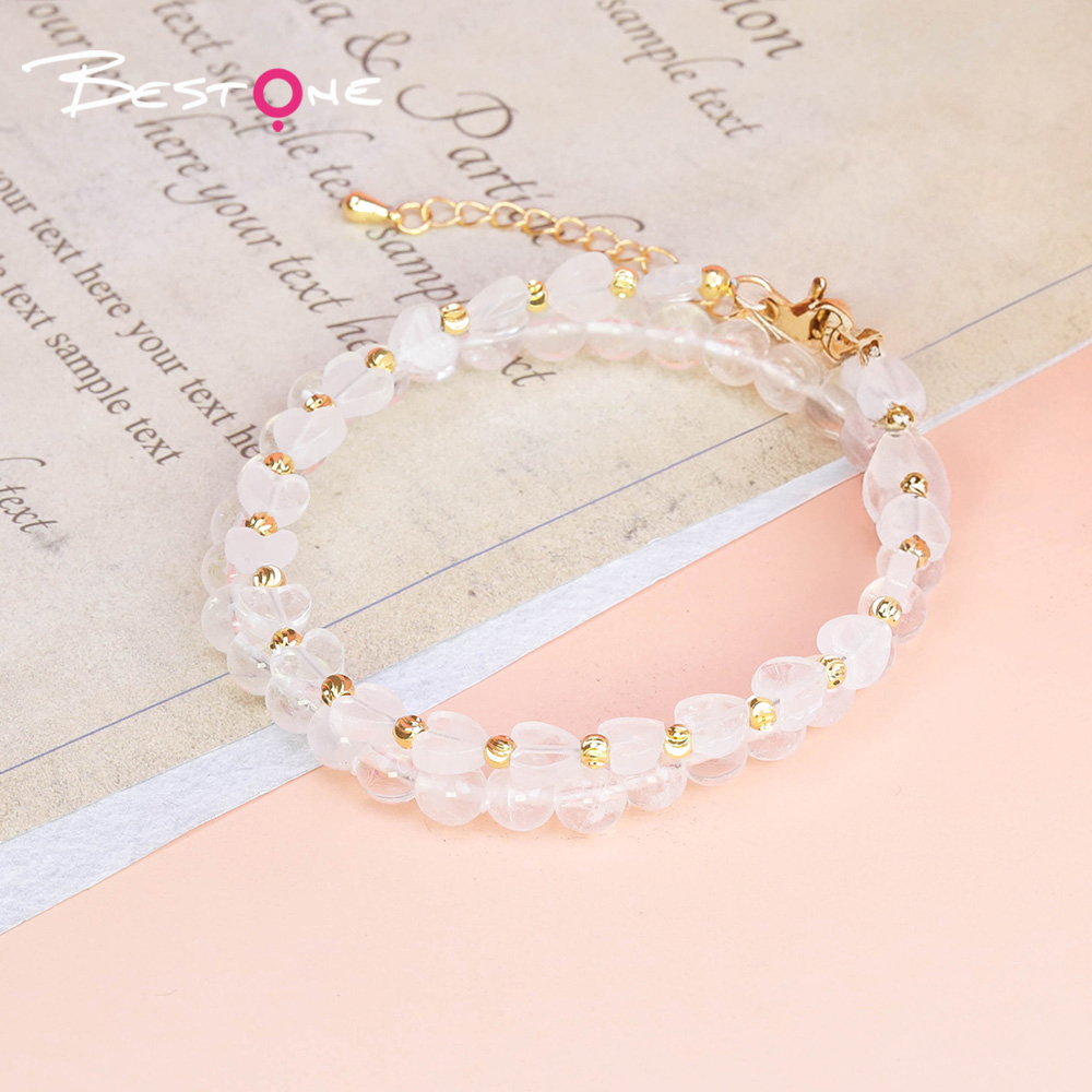 Double-Layer Heart Beaded Bracelet – White Crystal, Opal, Rose Quartz, Red Jasper, Tiger Eye, Amazonite & More – Adjustable Lobster Clasp Double-Layer Heart Beaded Bracelet – White Crystal, Opal, Rose Quartz, Red Jasper, Tiger Eye, Amazonite & More – Adjustable Lobster Clasp