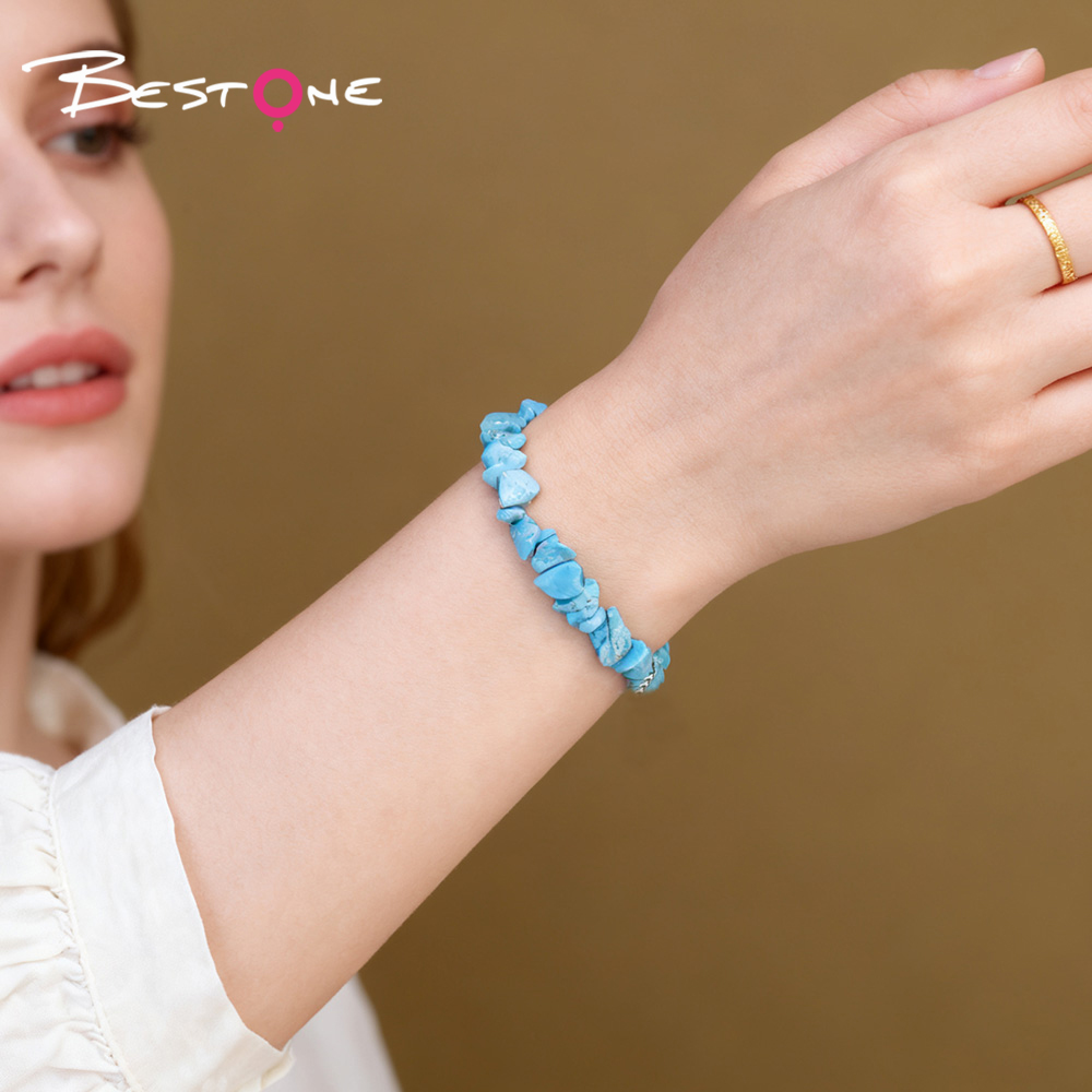Healing Crystal Gemstone Chip Bracelet – 8mm Clear Quartz & Seven Chakra Energy Stones