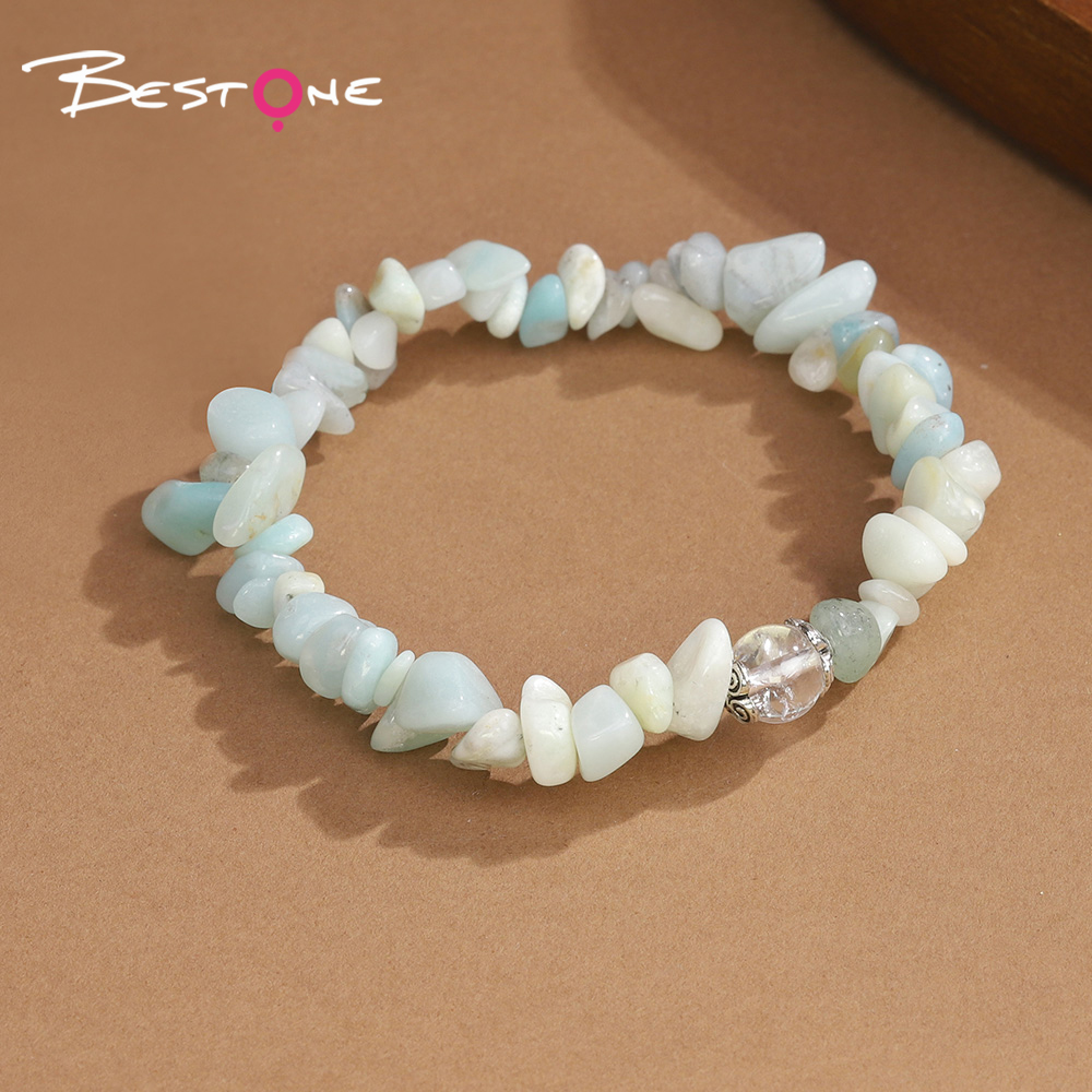 Gemstone Chip Bracelet with Single Bead – Clear Quartz 8mm – Metal Flower Setting 7mm – Pink Quartz, Amethyst, Amazonite, Turquoise, Tiger Eye, Red Agate, Red Jasper, Black Agate Gemstone Chip Bracelet with Single Bead – Clear Quartz 8mm – Metal Flower Setting 7mm – Pink Quartz, Amethyst, Amazonite, Turquoise, Tiger Eye, Red Agate, Red Jasper, Black Agate