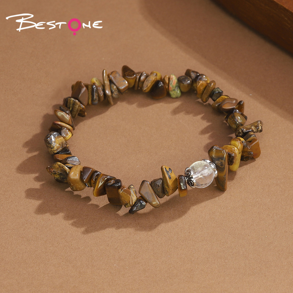 Gemstone Chip Bracelet with Single Bead – Clear Quartz 8mm – Metal Flower Setting 7mm – Pink Quartz, Amethyst, Amazonite, Turquoise, Tiger Eye, Red Agate, Red Jasper, Black Agate Gemstone Chip Bracelet with Single Bead – Clear Quartz 8mm – Metal Flower Setting 7mm – Pink Quartz, Amethyst, Amazonite, Turquoise, Tiger Eye, Red Agate, Red Jasper, Black Agate