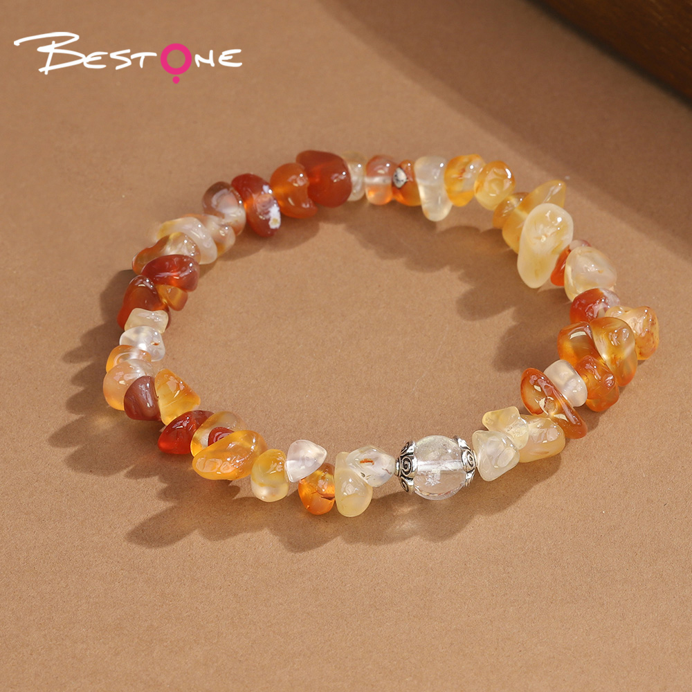 Gemstone Chip Bracelet with Single Bead – Clear Quartz 8mm – Metal Flower Setting 7mm – Pink Quartz, Amethyst, Amazonite, Turquoise, Tiger Eye, Red Agate, Red Jasper, Black Agate Gemstone Chip Bracelet with Single Bead – Clear Quartz 8mm – Metal Flower Setting 7mm – Pink Quartz, Amethyst, Amazonite, Turquoise, Tiger Eye, Red Agate, Red Jasper, Black Agate