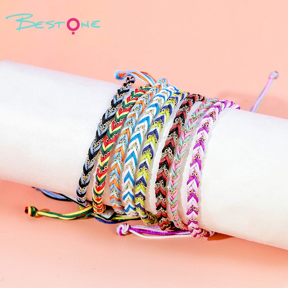 Braided Cord Bracelet with Metal Chain – Colorful Twisted Rope – Adjustable Unisex Fashion Jewelry Braided Cord Bracelet with Metal Chain – Colorful Twisted Rope – Adjustable Unisex Fashion Jewelry