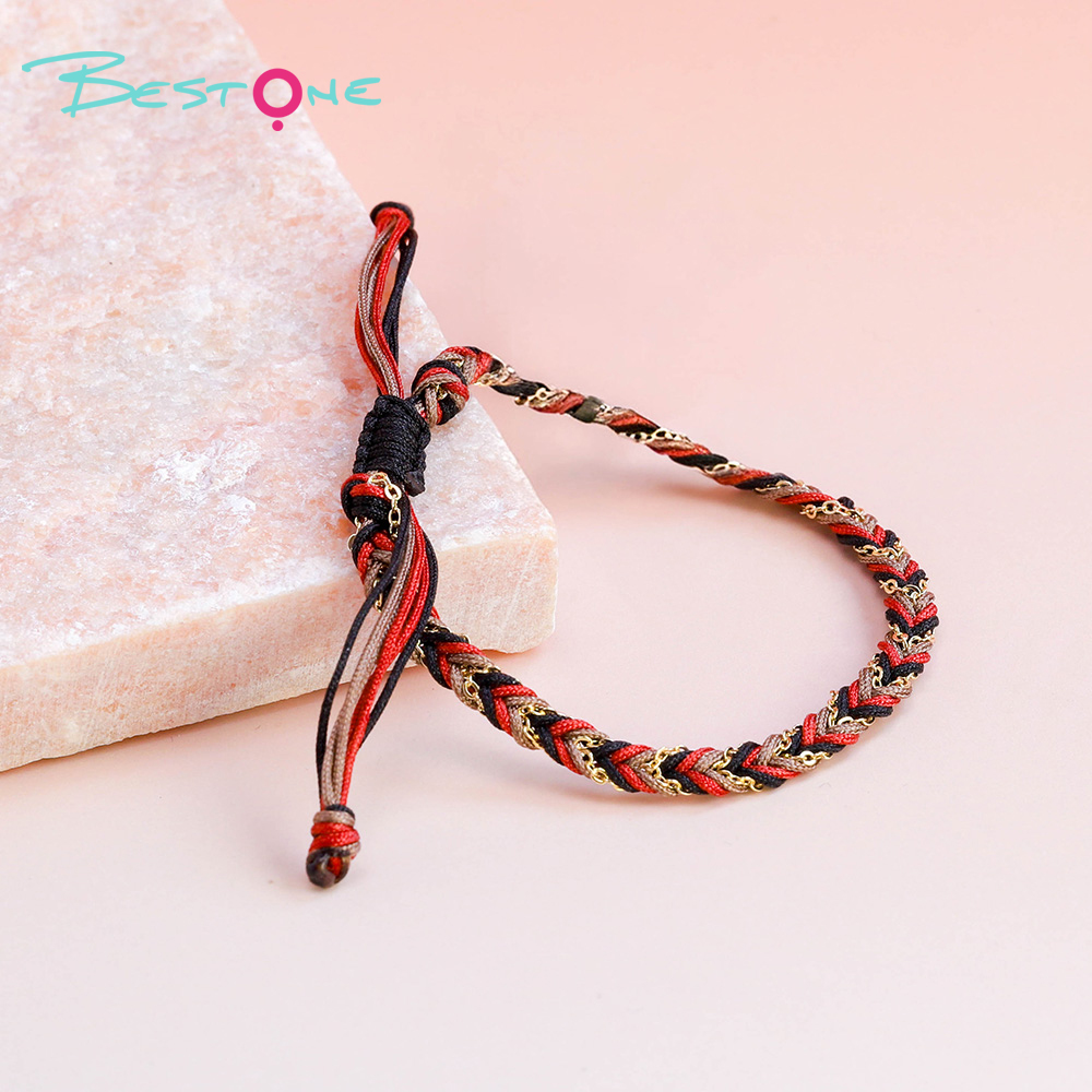 Braided Cord Bracelet with Metal Chain – Colorful Twisted Rope – Adjustable Unisex Fashion Jewelry Braided Cord Bracelet with Metal Chain – Colorful Twisted Rope – Adjustable Unisex Fashion Jewelry