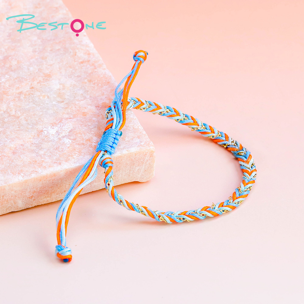 Braided Cord Bracelet with Metal Chain – Colorful Twisted Rope – Adjustable Unisex Fashion Jewelry Braided Cord Bracelet with Metal Chain – Colorful Twisted Rope – Adjustable Unisex Fashion Jewelry