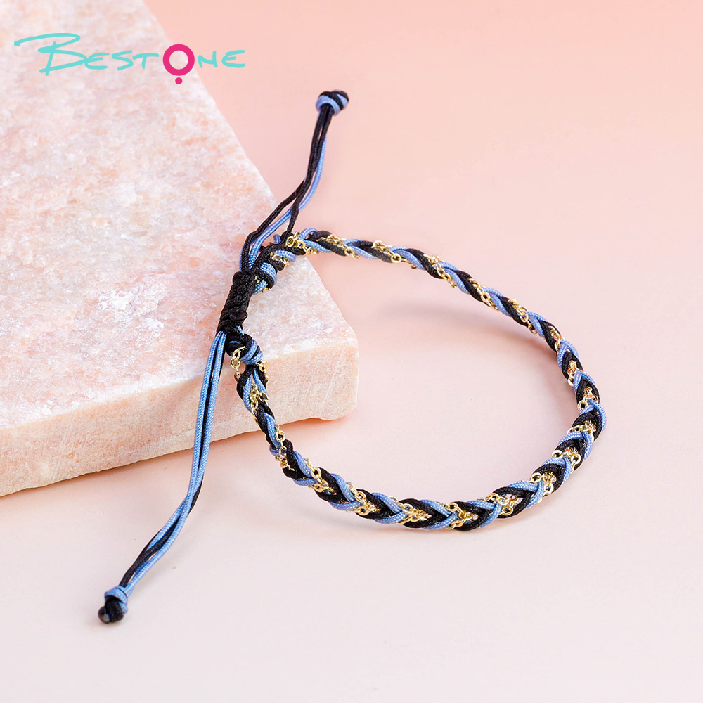 Braided Cord Bracelet with Metal Chain – Colorful Twisted Rope – Adjustable Unisex Fashion Jewelry Braided Cord Bracelet with Metal Chain – Colorful Twisted Rope – Adjustable Unisex Fashion Jewelry