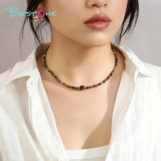 Healing Crystal & Energy Gemstone Necklace Set – Green Aventurine, Rose Quartz, Obsidian, Tiger Eye, Amazonite, Amethyst, 41cm