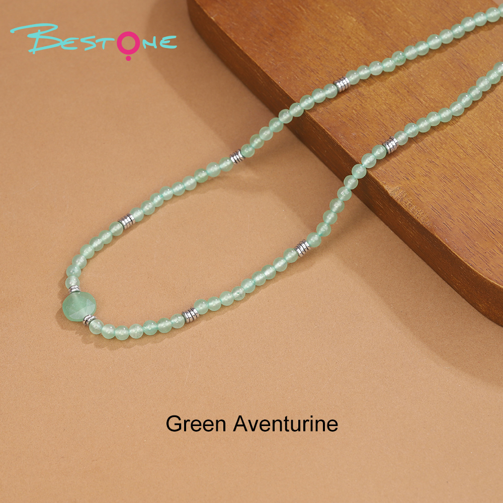 Healing Crystal & Energy Gemstone Necklace Set – Green Aventurine, Rose Quartz, Obsidian, Tiger Eye, Amazonite, Amethyst, 41cm