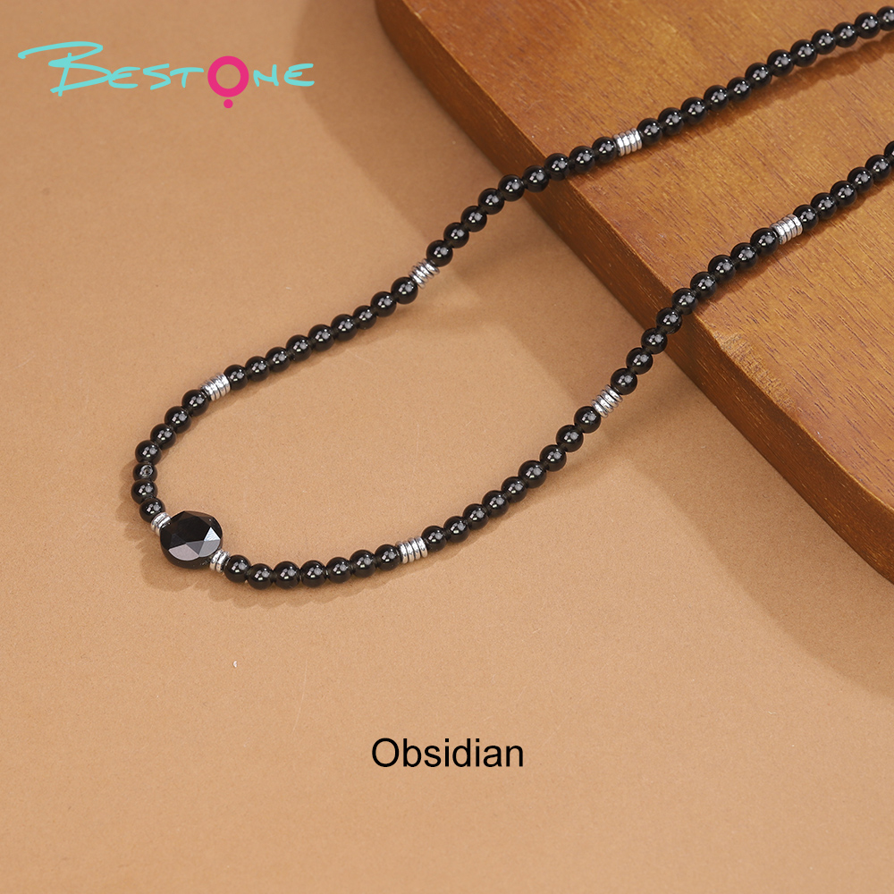 Healing Crystal & Energy Gemstone Necklace Set – Green Aventurine, Rose Quartz, Obsidian, Tiger Eye, Amazonite, Amethyst, 41cm