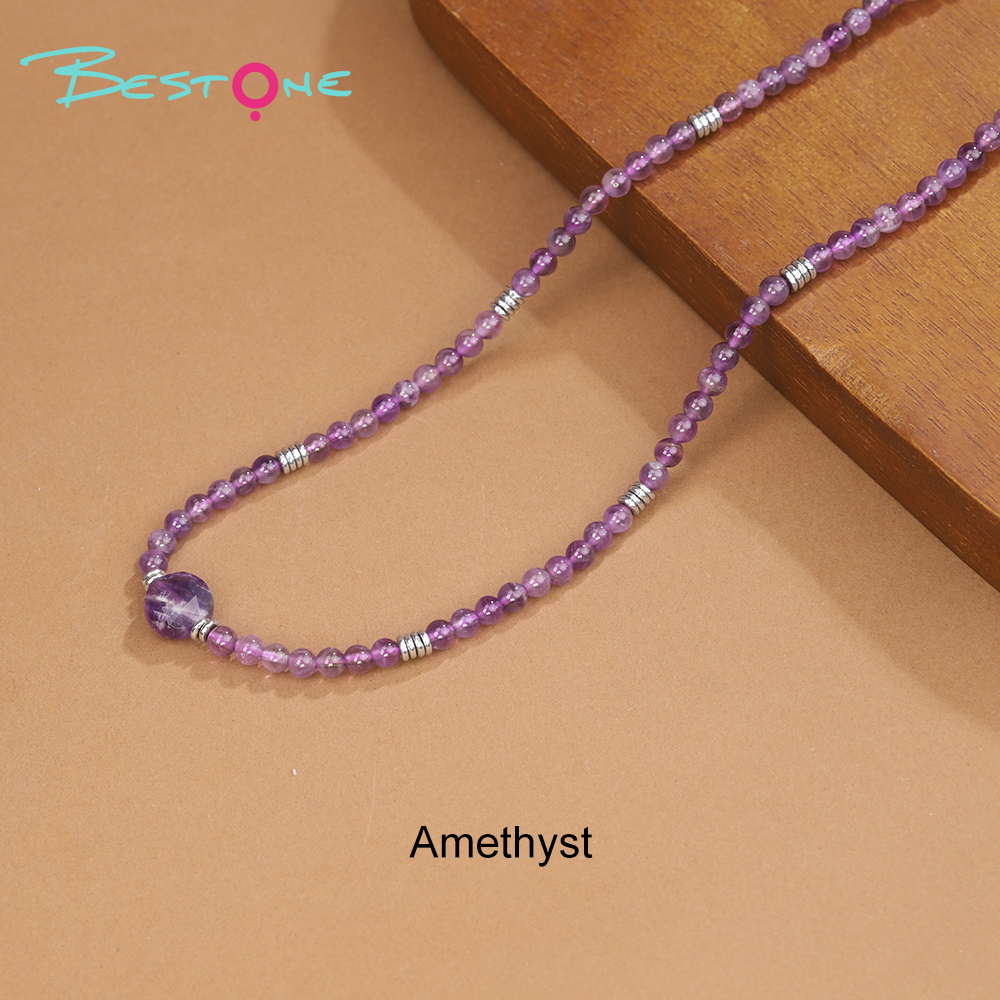 Healing Crystal & Energy Gemstone Necklace Set – Green Aventurine, Rose Quartz, Obsidian, Tiger Eye, Amazonite, Amethyst, 41cm