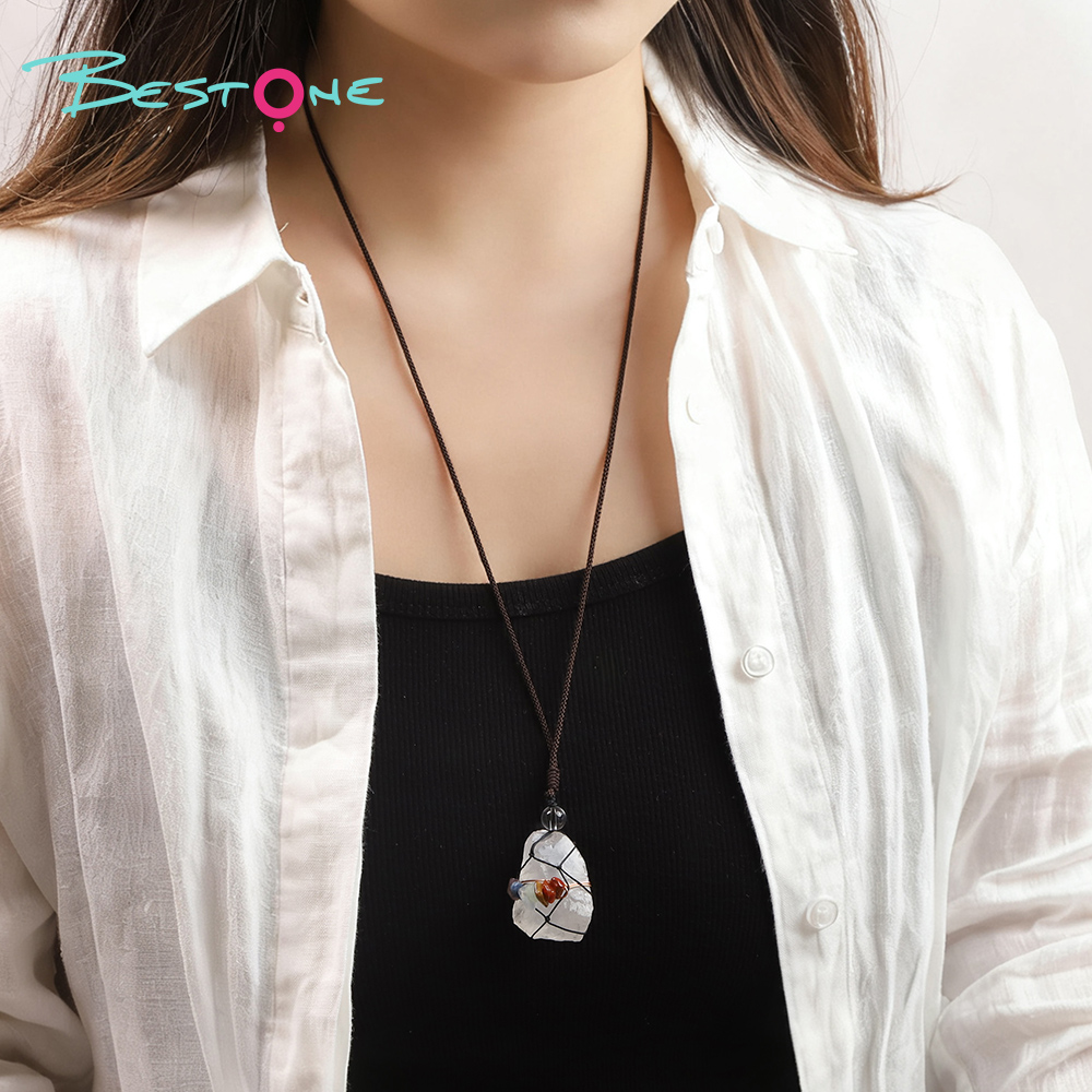 Healing Crystal & Energy Gemstone Necklace Set – Rose Quartz, Amethyst, Clear Quartz with Rainbow Seven Chakra Chips, 46cm